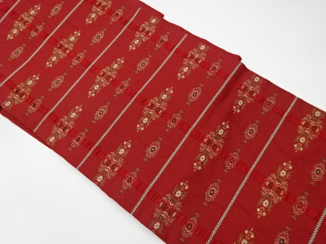 JAPANESE KIMONO / VINTAGE NAGOYA OBI / WOVEN FLOWERS